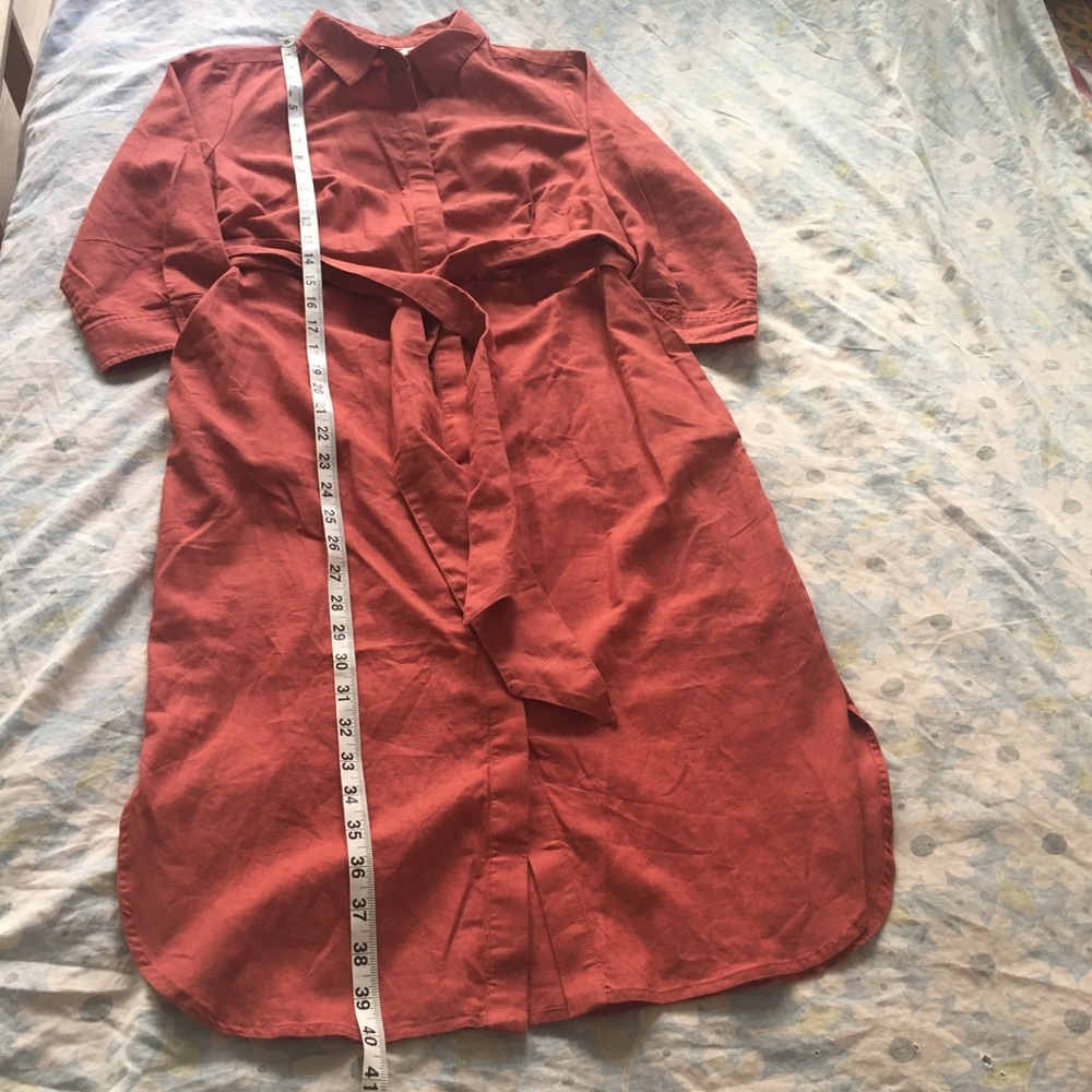 NWT Boden Freya Rust Linen Shirt Dress 6P - Picture 6 of 15